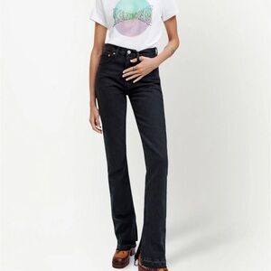 ReDONE Black Split Hem Jean